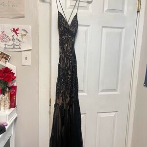 Black and Nude prom dress